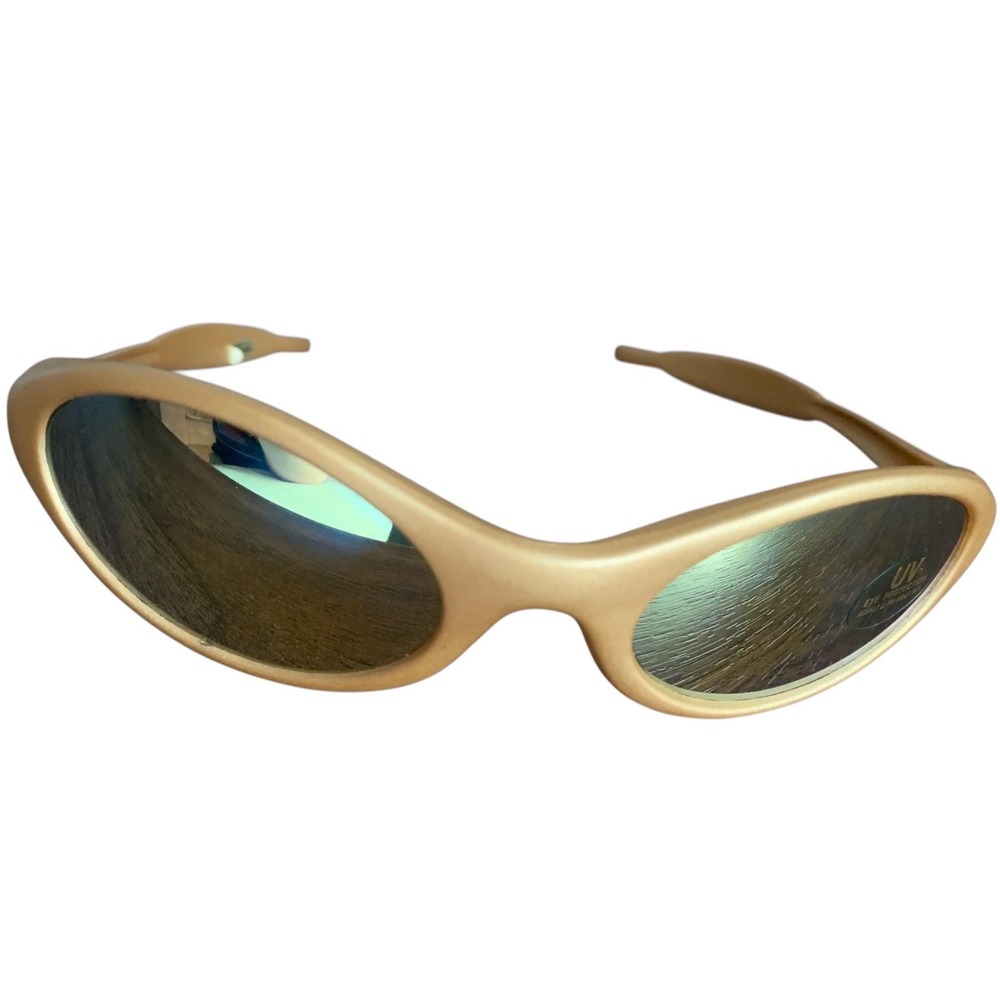 Unbranded Bug Eye Sunglasses Unisex OS Gold Excellent Y2K Cyber Rave Vintage - Picture 5 of 6